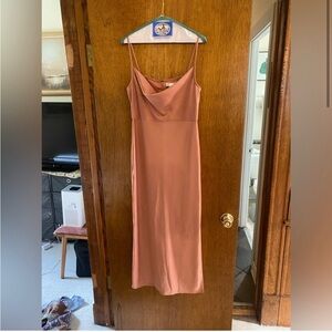BHLDN Cali Satin Dress size 8 in Dusty Rose